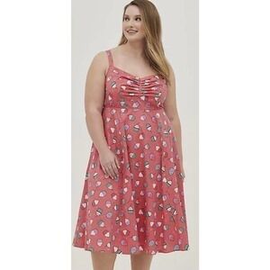 New Torrid 4 (4X,26) Pin Up Cupcake Print Rockabilly Fit n Flare Dress w/Pockets
